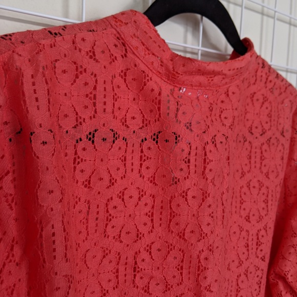 Ruby Rd Favorites Red Lace Button-up Blouse - Picture 8 of 8